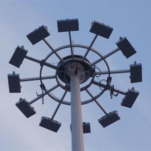 Powder Coated Conical Tubular Flood Light Poles with Shoe Box light 4 ~ 8 mm