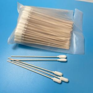 Cheap White Round Foam Covered Head Specimen Collection Swabs Cotton Buds Wood Handle for sale