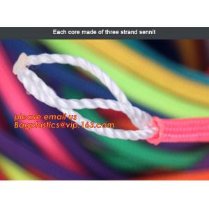 Children develop amusement projects supporting braided rope, for weaving various