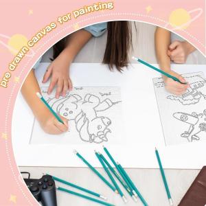 DIY Coloring Pre Printed Canvas Pre Stenciled Painting Kits For School Classroom