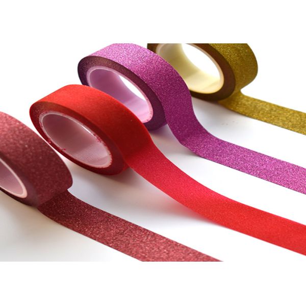 Custom Kawaii Washi Paper Masking Tape Printed Glitter Washi Tape Manufacturer