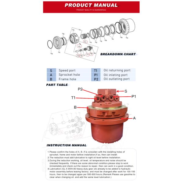 TM22VC GM22VC EC140 Final Drive PC135 PC150 DH135 SK130 SK140-8 For Excavator Parts