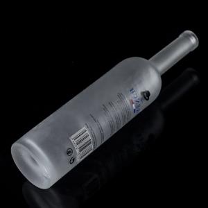 Classic Shape 700ml 750ml Frosted Applique Vodka Glass Bottle for Beverage