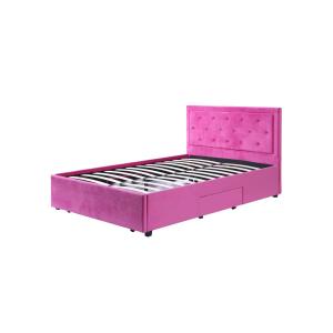 Fabric Remoyable Upholstered Platform Bed Frame Modern Style Double King Size
