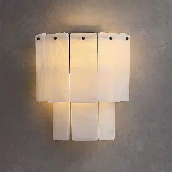White marble led round and long and plating gold wall lamp for hotel