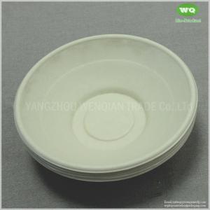 32oz Biodegradable Sugarcane Pulp Bowl With Clear PET Lid Edge Trimming