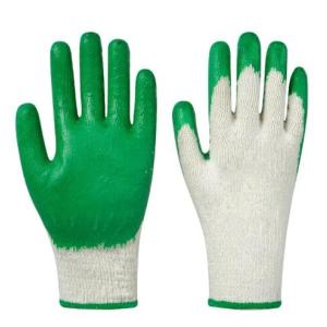 Plain Latex Coated Gloves 10 Gauge Green Latex Coated String Knit Gloves