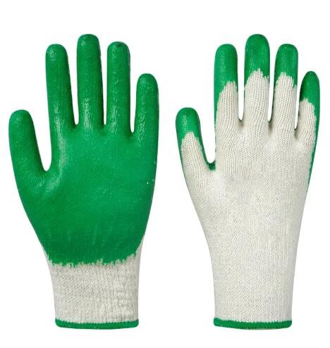 Quality Plain Latex Coated Gloves 10 Gauge Green Latex Coated String Knit Gloves wholesale