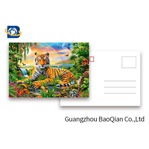 Quality 0.6mm PET 3D Postcard Animation Picture CMYK Printing Tiget Pattern Tear - Proof wholesale