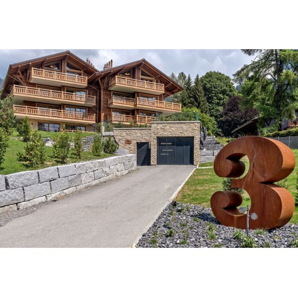 Number 3 Design Corten Steel Sculpture Rusty Sculptures For Residential