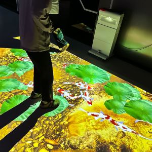 Cheap Mobile All-in-one Interactive Floor Projector with 4000 Lumens Brightness 1280*800 Resolution and 80+ Games for sale