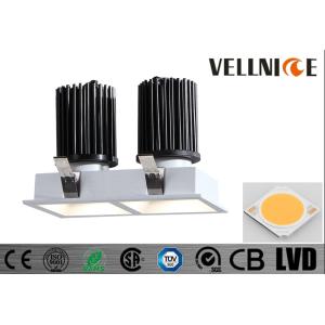 China Double Head Square Aluminum Fixture Tiltable Recessed Aluminum Downlights for Hotel on sale