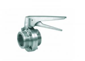Cheap Stainless Steel Hygienic Butterfly Valve , DN100 Tri Clover Butterfly Valves for sale
