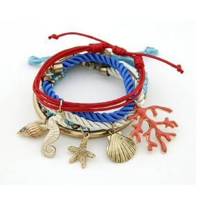 China Five sets of shells of marine shells hit color multi-element starfish bracelet on sale