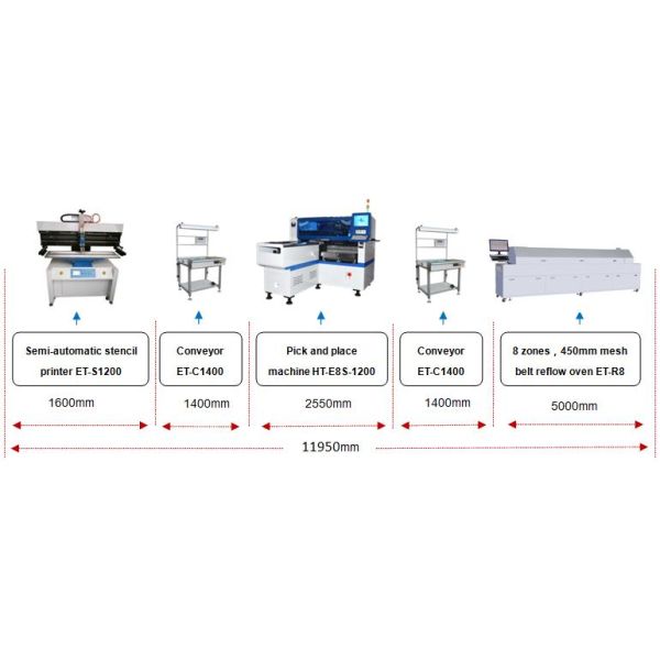 45000CPH SMT Manufacturing Machine 12 Heads For DOB Bulbs / Spot Light