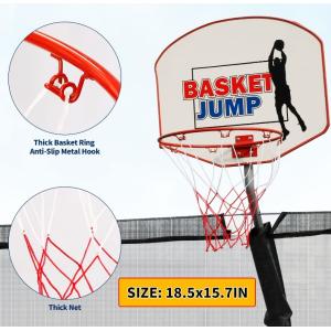 14 FT Trampoline with Basketball Hoop with Safety Enclosure Net