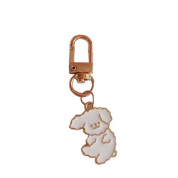 Rabbit Key Chain Ornaments , Die Cutting Crystal Pendant Keychain 16mm Thick