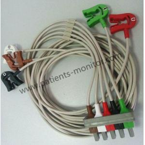 PHiliph Cbl Shielded Adult 5 lead grabbers safety AAMI clips M1623A In Good