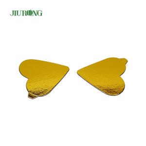 Grey Paper Recyclable Heart Shaped Cake Board Gold ISO9001 approved