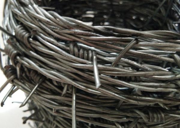 Quality Hot Dipped Double Galvanized Barbed Wire With 4 Points For Military Base wholesale