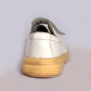 Oil Resistant Unisex Lace Up Low Cut Safety Shoes White Upper Color Leather Mesh