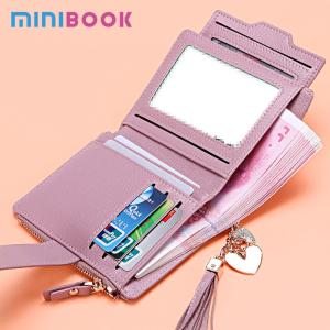 PU Leather Lady Purse ID Window Card Sleeve Wallet Bifold Short Wallet with