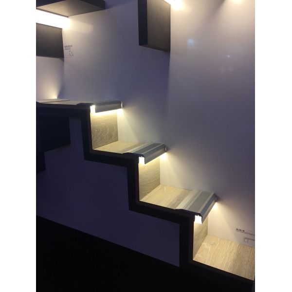 Surface Mounted Stair Nosing LED Profile Aluminum LED Step Profile For Cinema