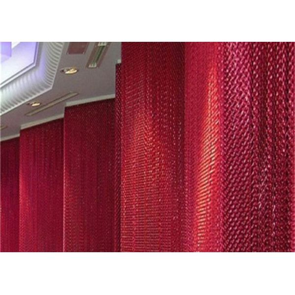 Red Aluminium Chain Curtain Double Hook Type With 1.6mm 1.8mm 2.0mm Wire