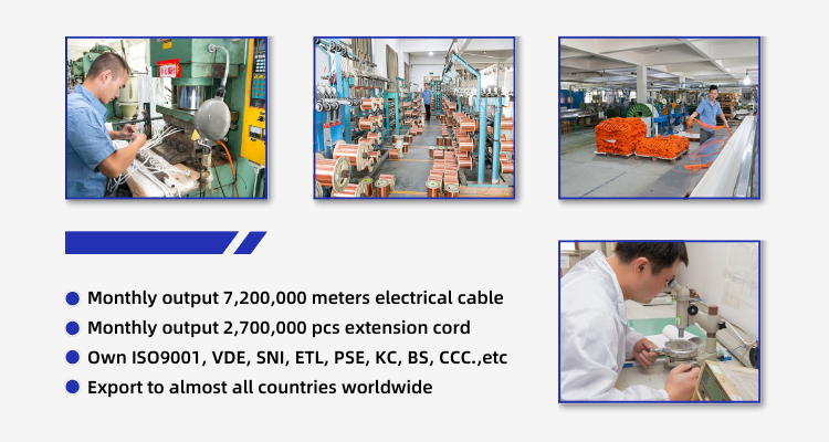 3X8/10/12/14/16AWG Rated Voltage 125V NEMA Female Light End ETL Certified American 3-Core Extension Cord Outdoor Copper Power Cable