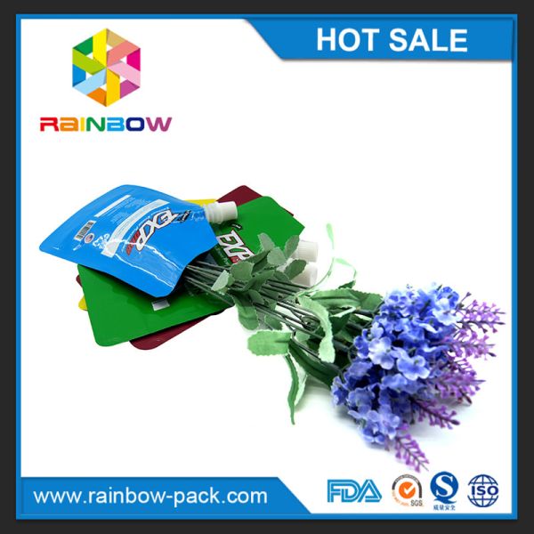 Resealable Plastic Pouches Packaging Printed Liquid Stand Up Spout Pouch With