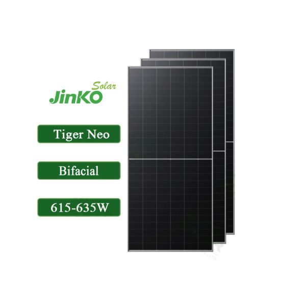 Quality JINKO Tiger Neo N-type 78HL4-BDV 615-635 Watt Bifacial Solar Panels Dual Glass Design wholesale