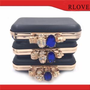 High quality rectangle shape gold diamond decorative lock plastic box metal