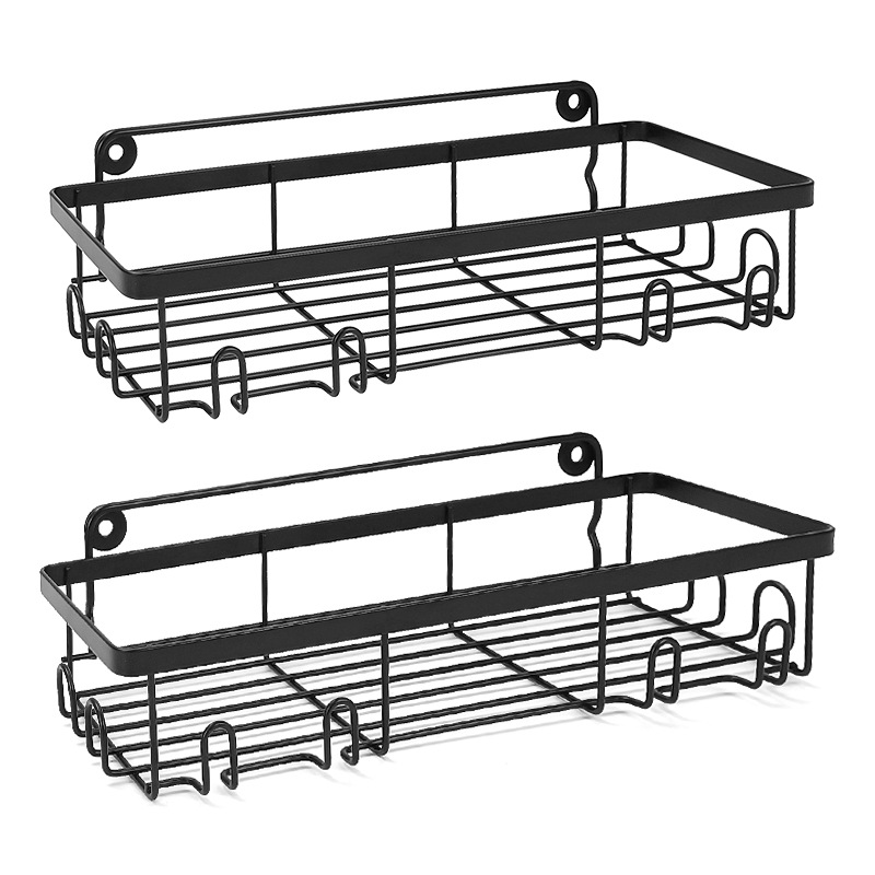 Wall-mounted storage rack for bathroom and toilet, suitable for holding toiletries and washroom supplies.