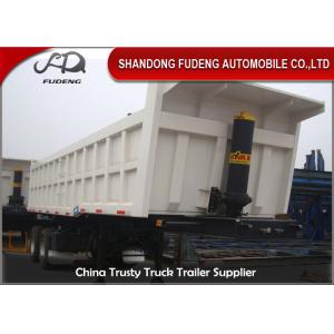 Three / Double Axle Heavy Duty Dump Trailers , Steel Frame Tipper Semi Trailer