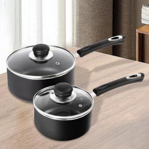 Good Quality Kitchen 4 PCS Black Cookware Pots Cooker Round Sauce Pan Circle