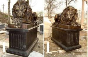 China bronze lying lion statue on sale