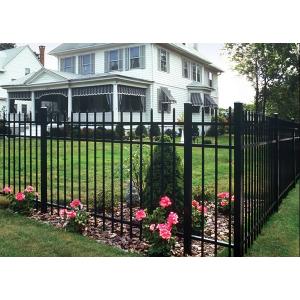 Decorative Wrought Iron Fence Panels , H2.1m 3 Rail Metal Fence