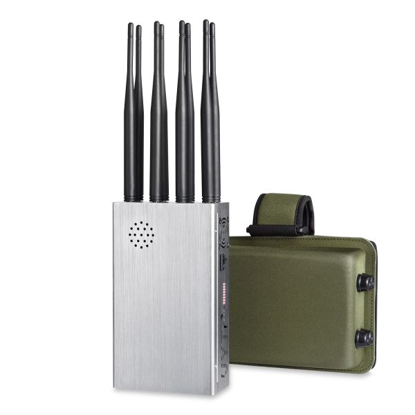 Portable 8 antennas mobile phone signal jammer blocks 2G 3G 4G 5G WIFI signals