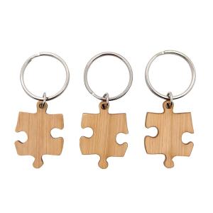 Bamboo Wooden Matching Puzzle Keychain Engraving UV Printing