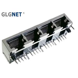 1 x 4 Ganged RJ45 Connector EMI Tab Springs Latch Down Without Magnetics