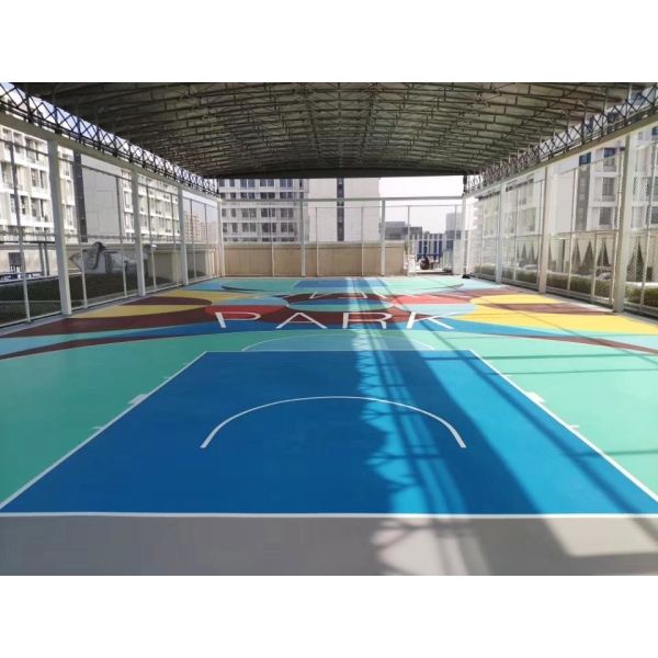 Soundproof SPU Flooring , IAAF Synthetic Basketball Flooring