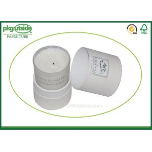 White Card Cardboard Canister Packaging , Custom Printed Candle Boxes