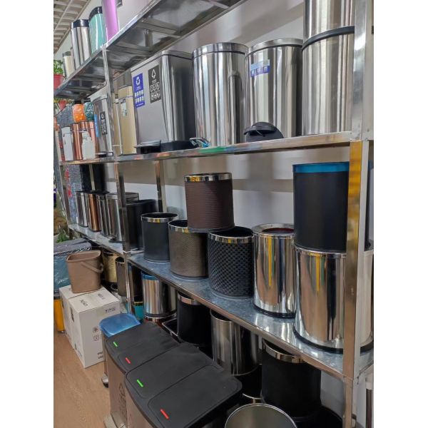 Black Stainless Steel Trash Can 2 In 1 Hotel Lobby Trash Cans