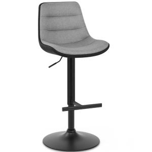 43xD41xH94-116cm Fabric Bar Stools Grey Velvet With Back With Adjustable And