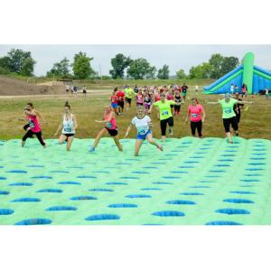 Challenge Green Inflatable Obstacle Course Part Race for Run Mattress