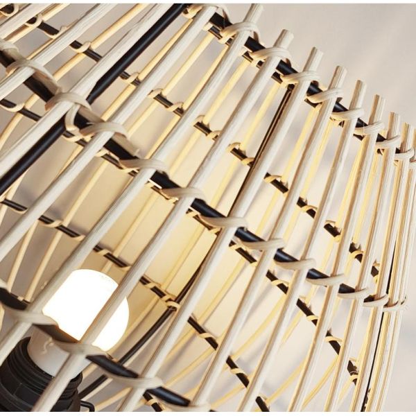 Bedroom bedside lamp Chinese style tea room atmosphere lamp bamboo rattan table lamp