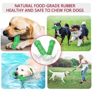 Rubber Puppy Dog Bone Safe Toys For Aggressive Chewers Interactive