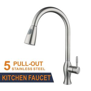 China PVD NANO Single Handle Pull Down Kitchen Faucet Tap Brushed Mixer on sale