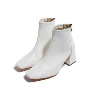 China BS160 2021 Autumn And Winter Martin Boots Women'S Fashion All-Match Square Toe Thick Heel High Heel Short Boots Women'S on sale