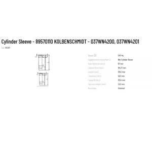 Metal Cylinder Sleeve Part Number 037WN4200 037WN4201 for 89570110 KOLBENSCHMIDT